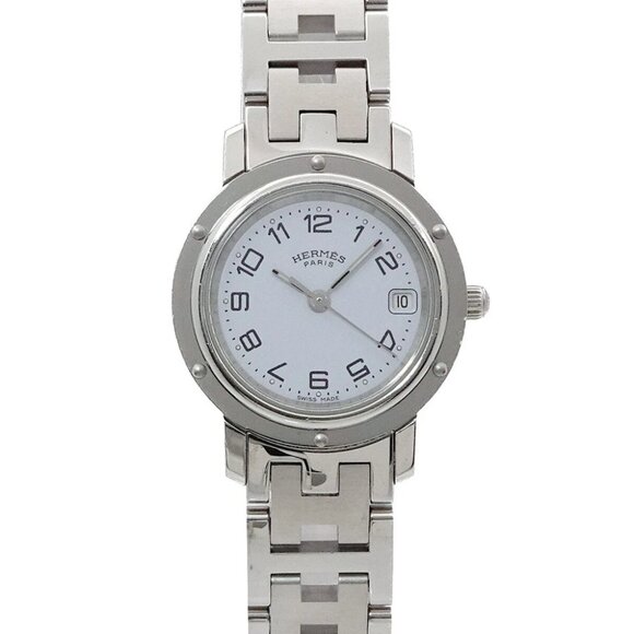 HERMES Clipper CL4 210 Quartz White Dial Ladies Watch 90285682 - Picture 1 of 7